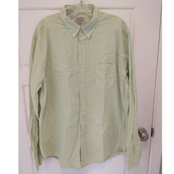 J. Crew Woven Button Down Shirt. Men's XL. Light Green. - Picture 1 of 4